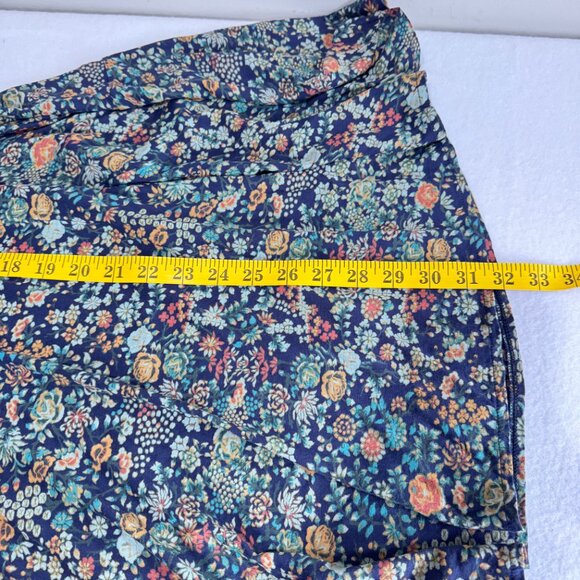 PERUVIAN CONNECTION Pima Cotton & Modal Blue Floral Midi Dress - Picture 8 of 8